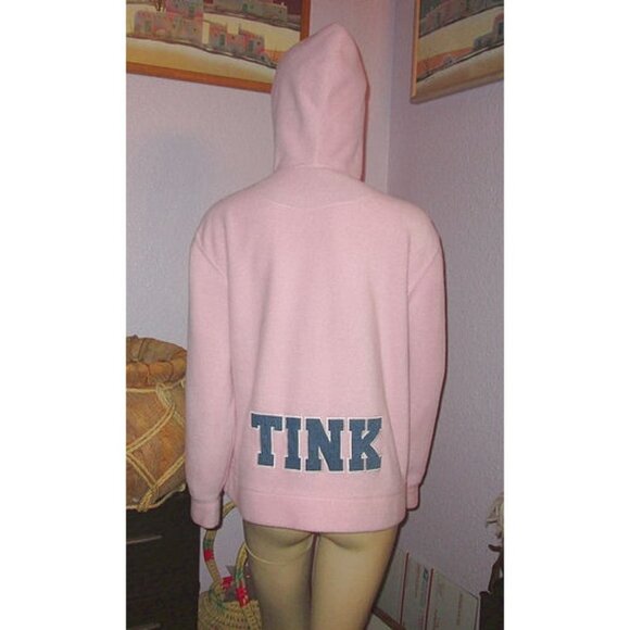 Disney Tinkerbell Tink Hoodie Size L Embroidered Fleece Varsity Patch Jacket - Picture 4 of 10